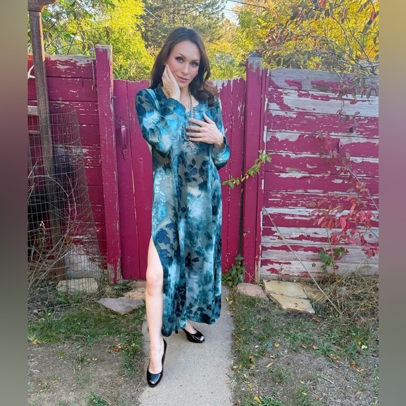 None Dresses & Skirts - Vintage Velvet Burnout with Daring Side- Slits